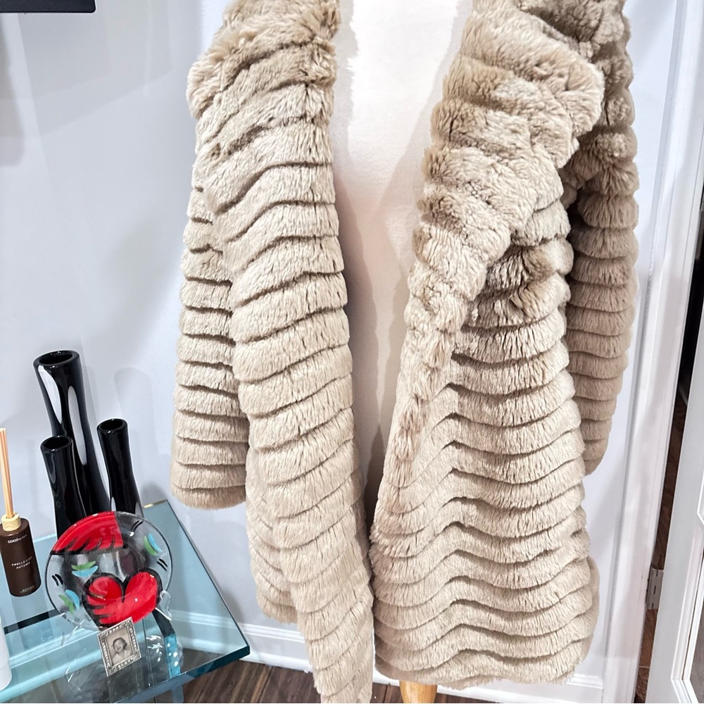 BB Dakota ‘MCCOY’ Quilted Faux Fur Jacket in Camel